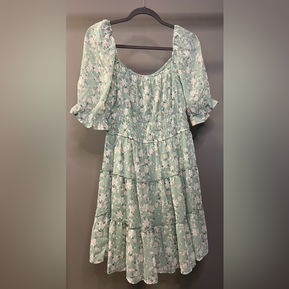Trixxi Floral Green Dress